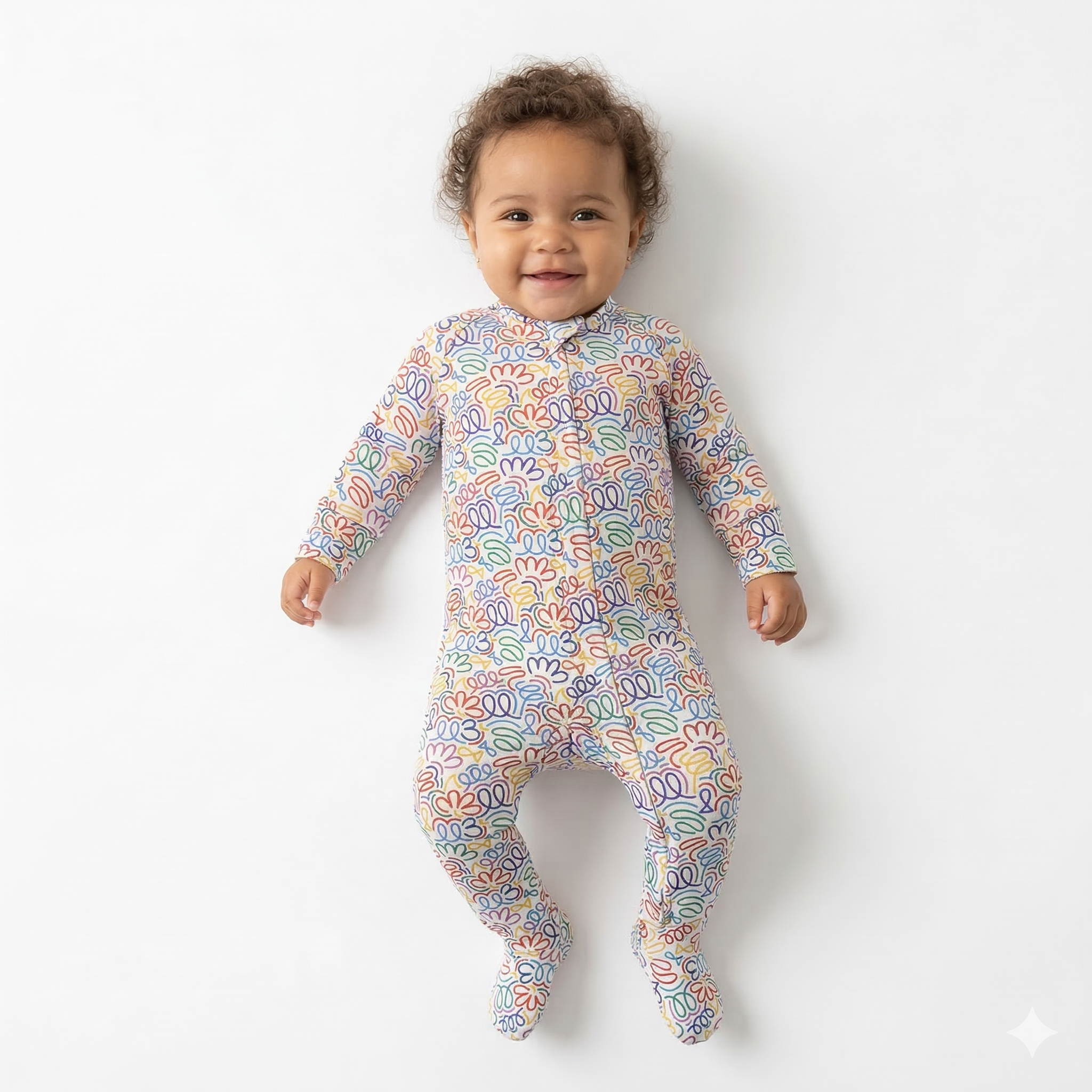 Pijama enteriza de pies convertible.